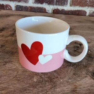 Starbucks Valentine Love Hearts Pink Red White Mug 12oz.